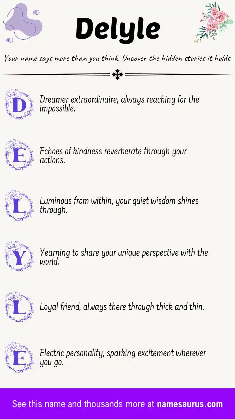 Acrostic poem about Delyle.