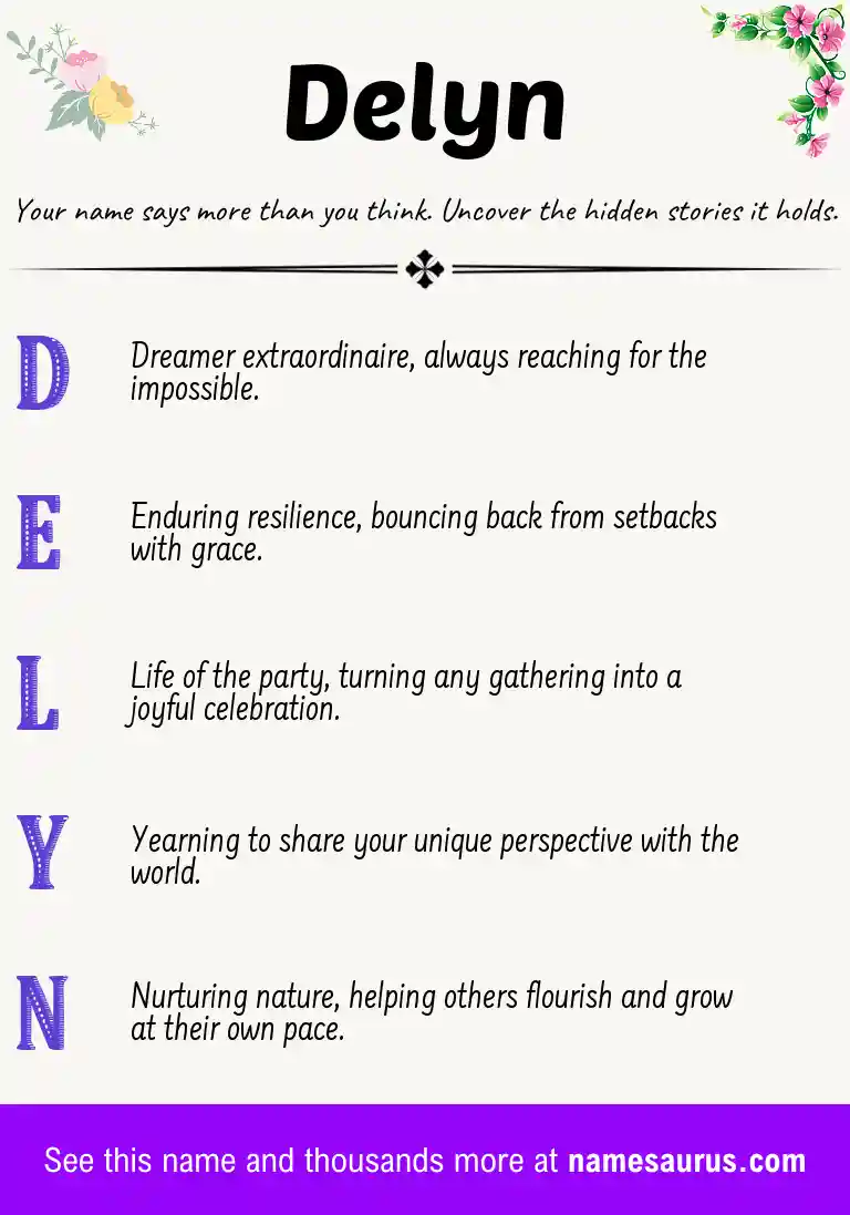 Acrostic poem about Delyn.