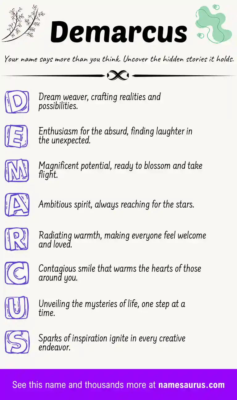 Acrostic poem about DeMarcus.