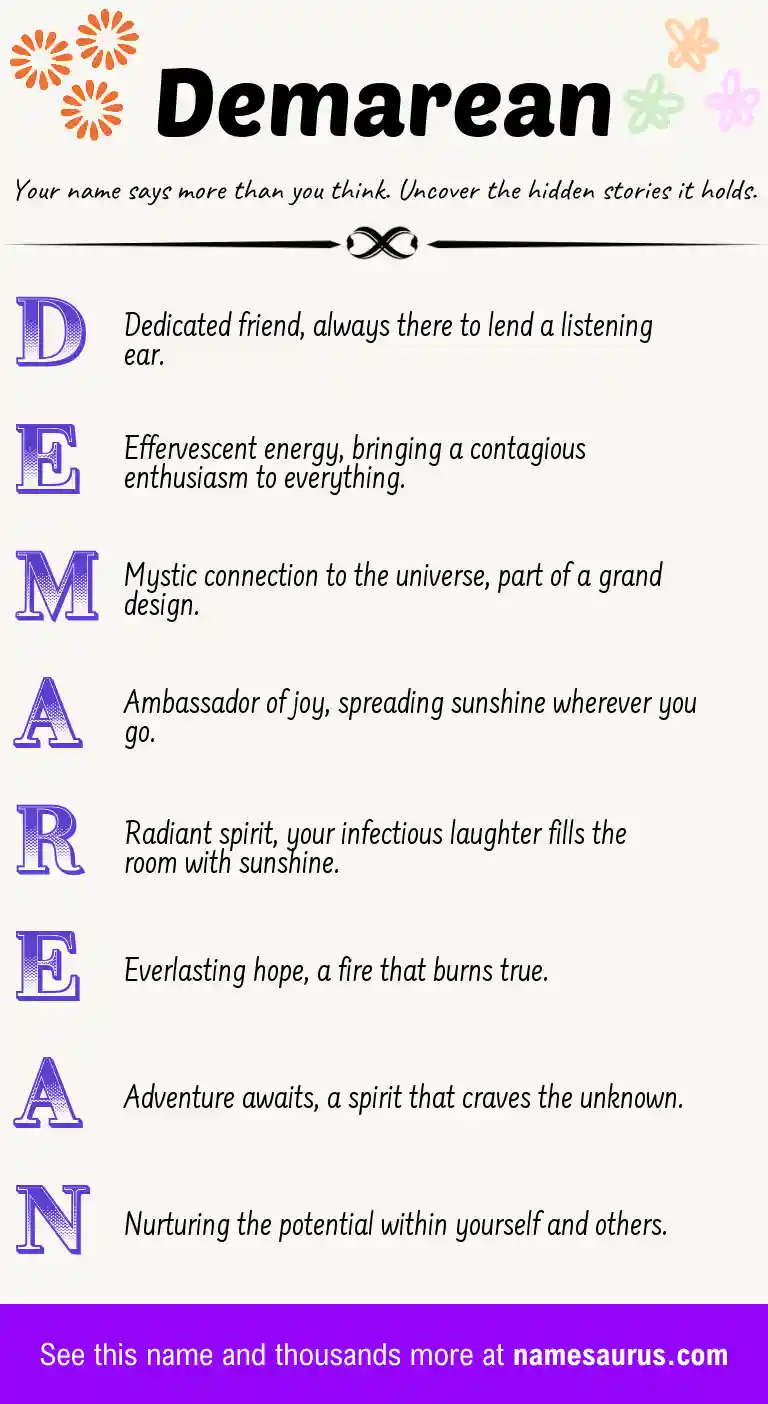 Acrostic poem about Demarean.