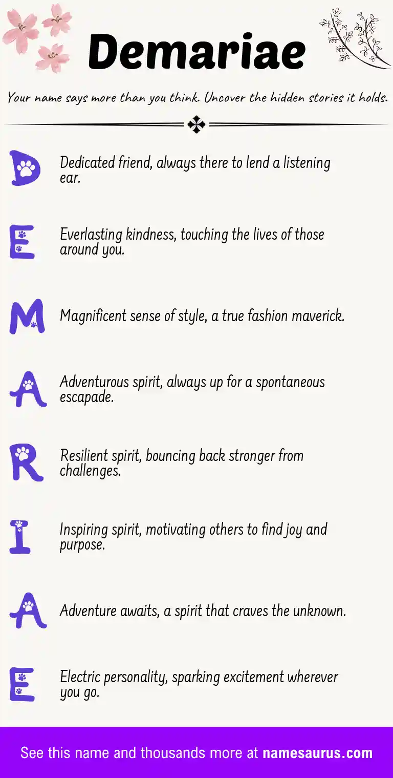 Acrostic poem about Demariae.