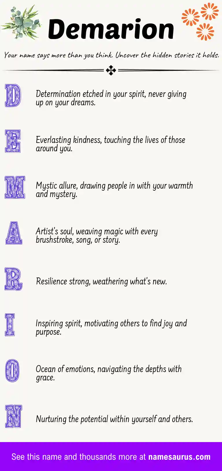 Acrostic poem about Demarion.
