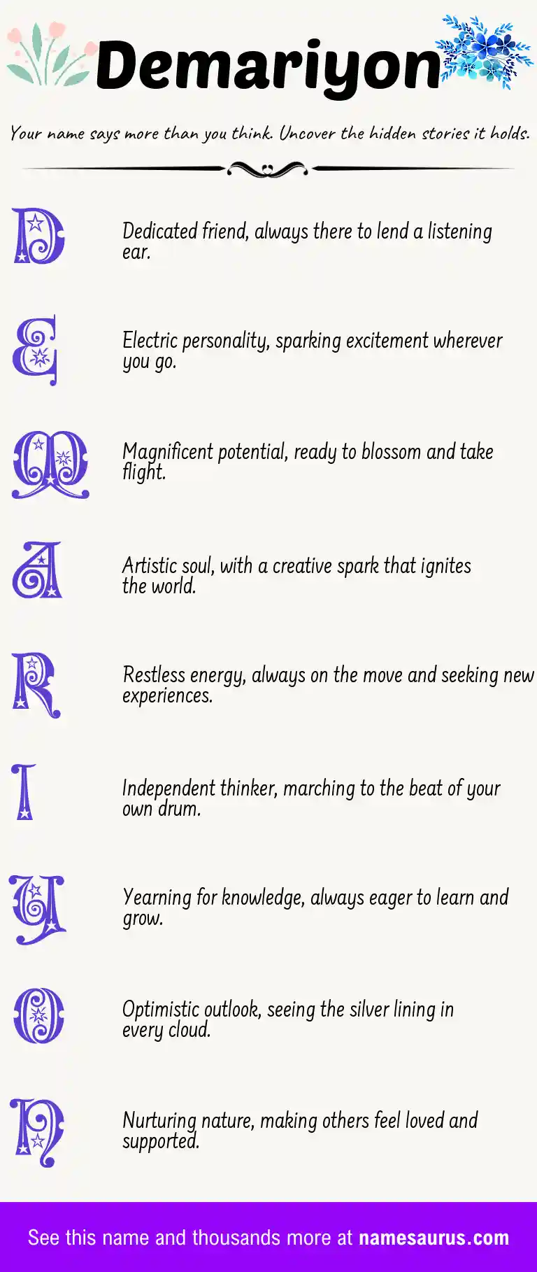 Acrostic poem about Demariyon.