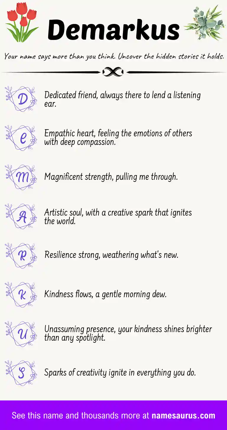 Acrostic poem about Demarkus.