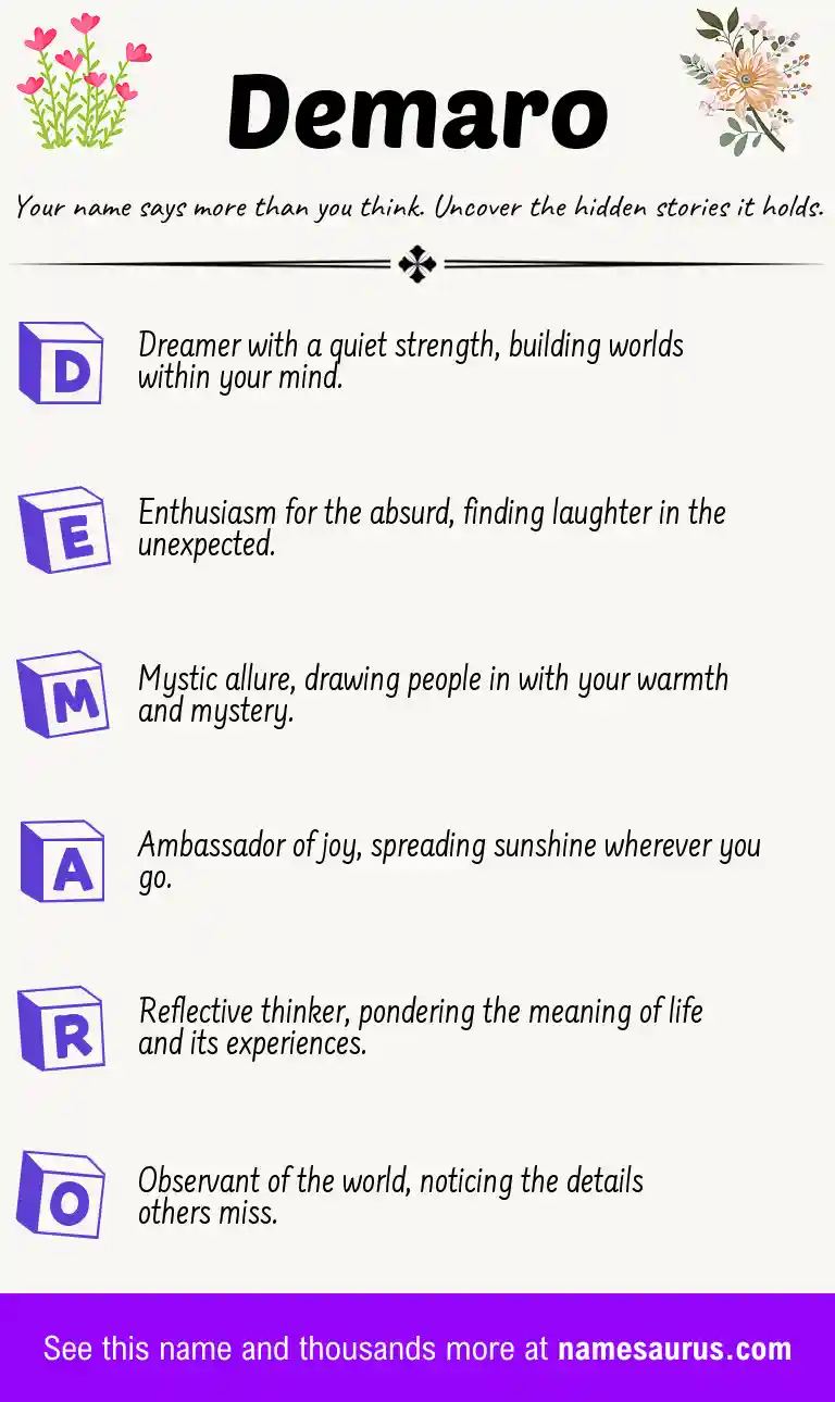 Acrostic poem about Demaro.