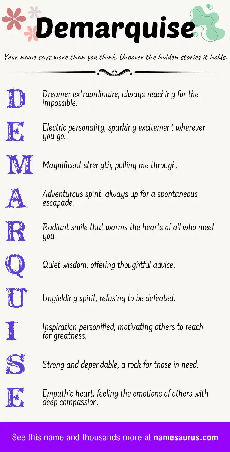 Acrostic poem about Demarquise.