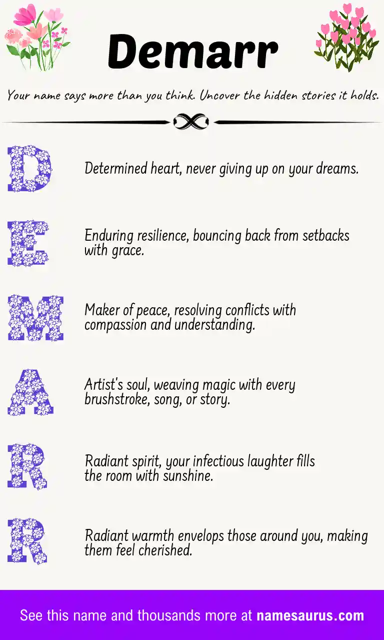 Acrostic poem about Demarr.