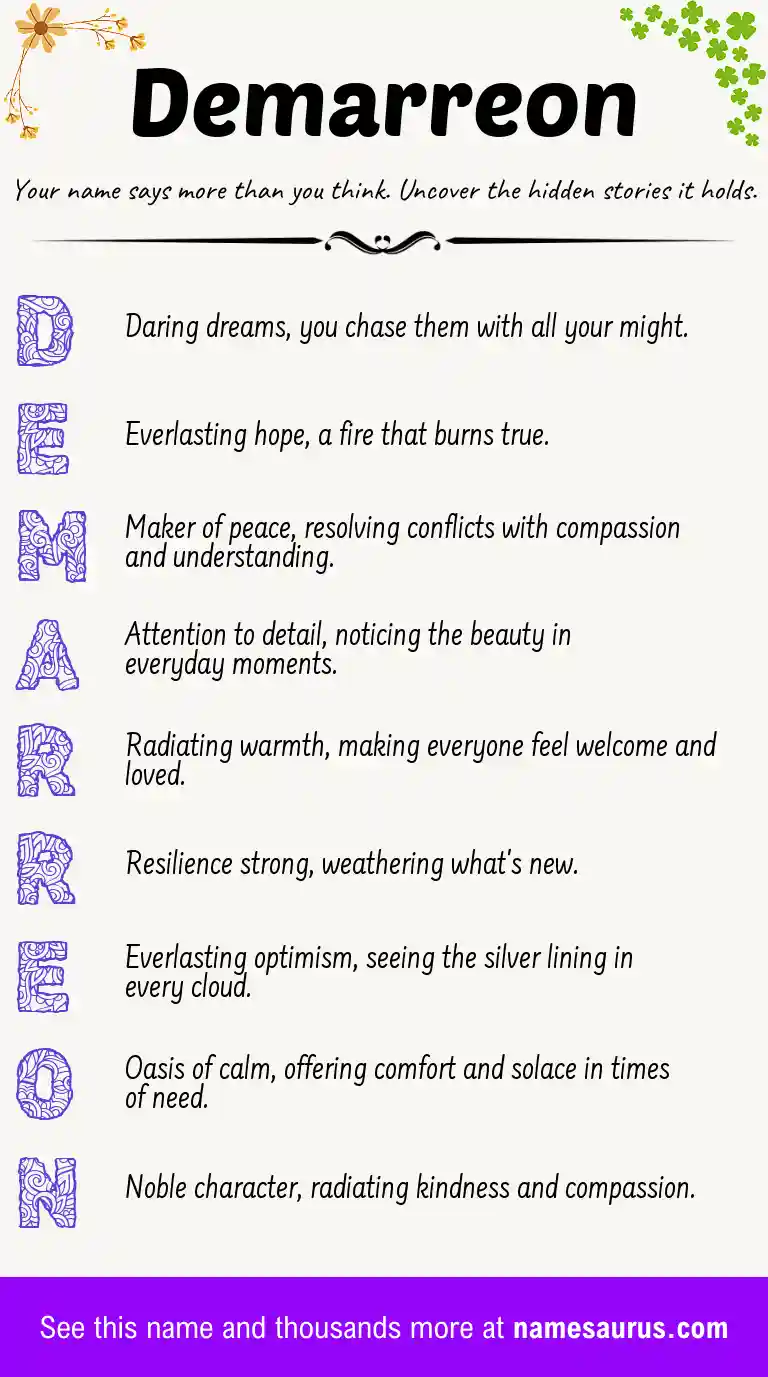 Acrostic poem about Demarreon.