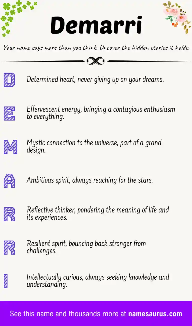 Acrostic poem about Demarri.