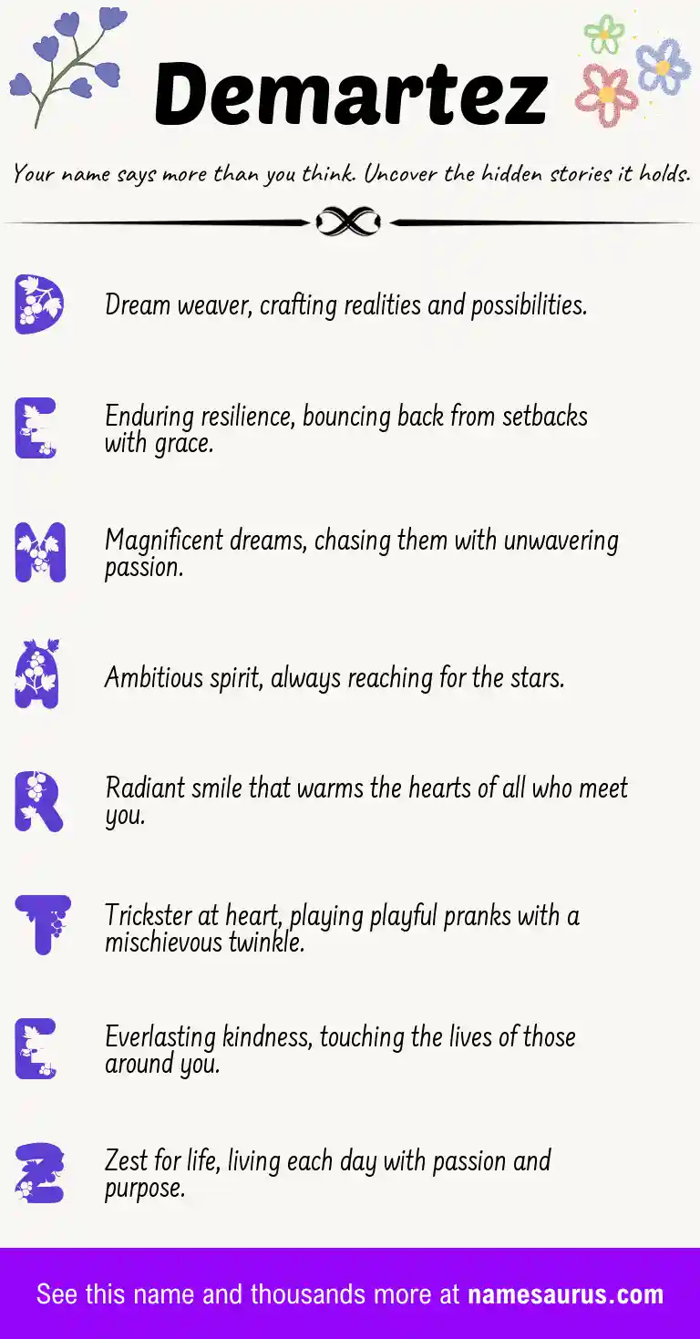 Acrostic poem about Demartez.