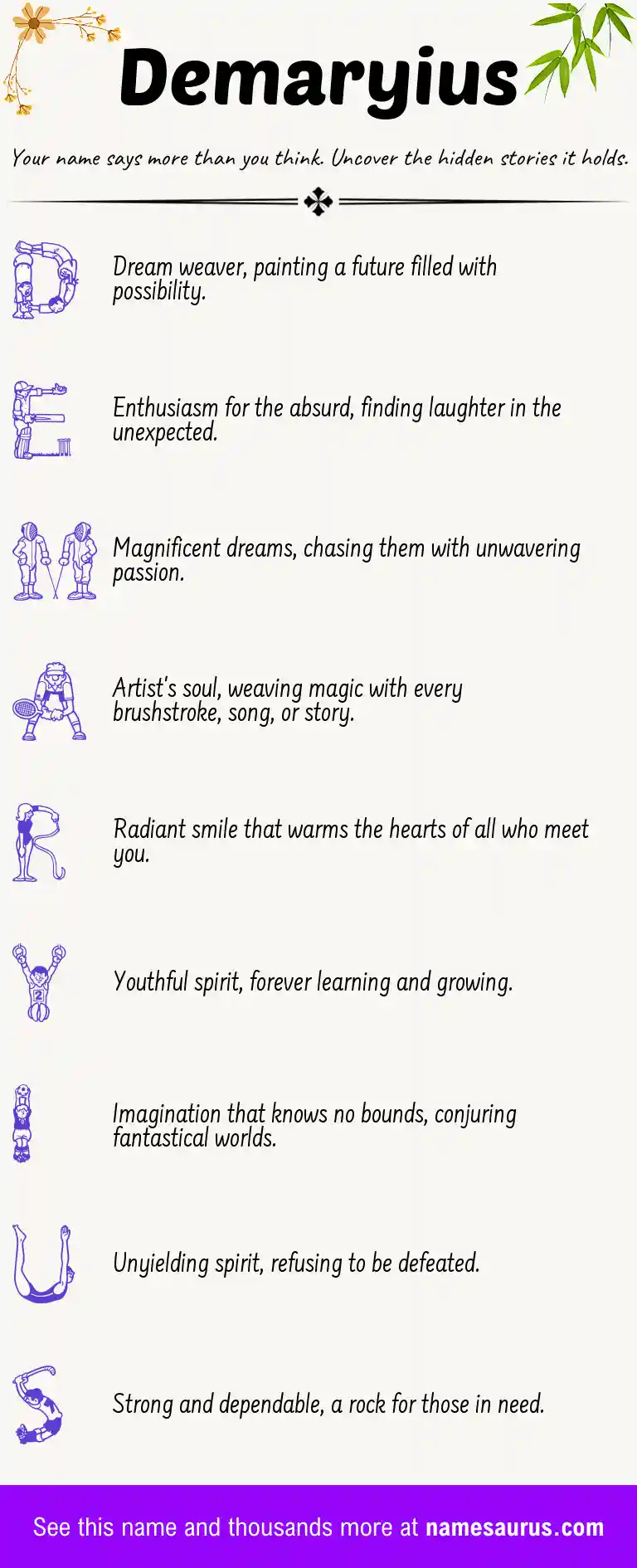 Acrostic poem about Demaryius.