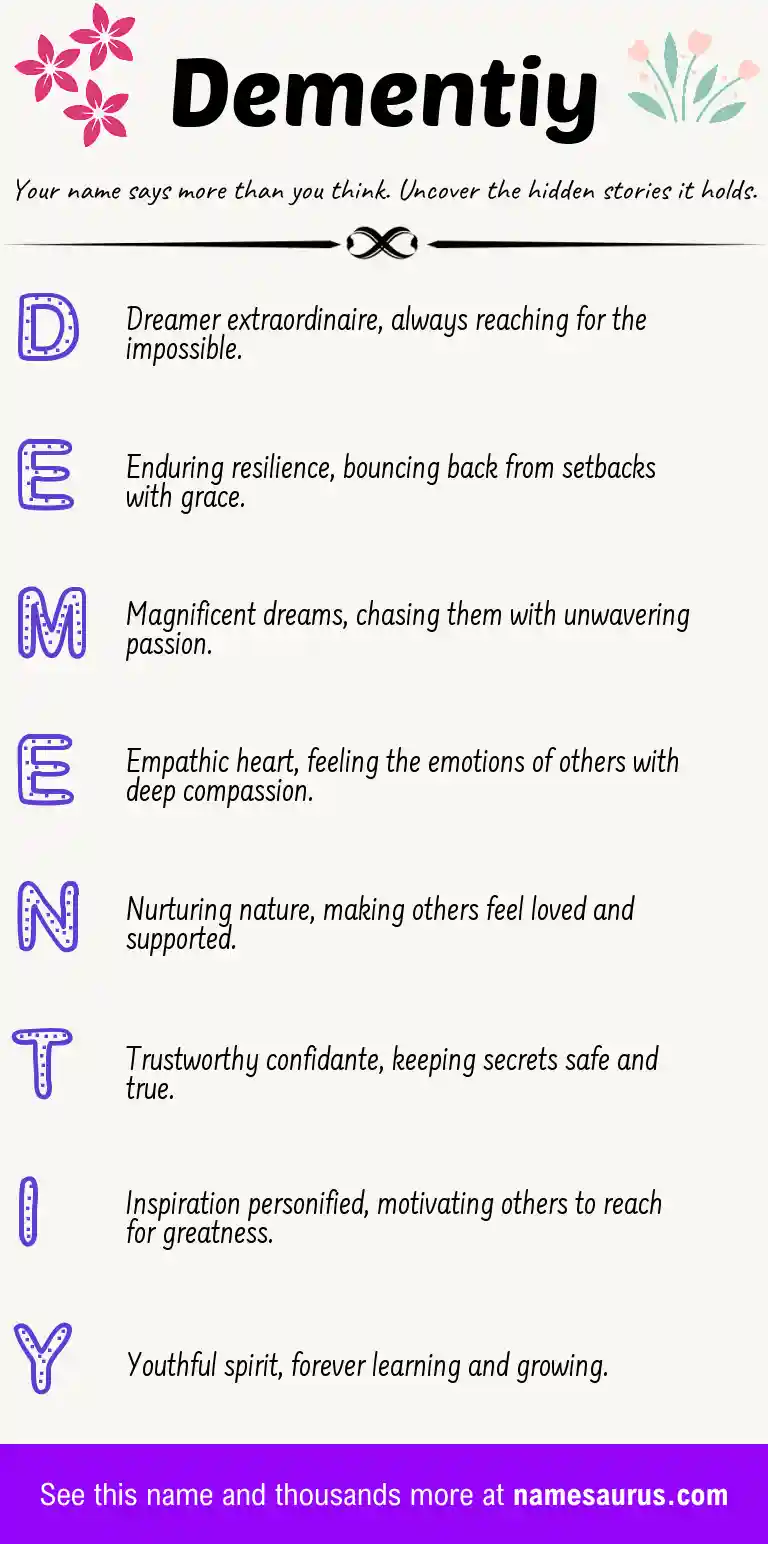 Acrostic poem about Dementiy.