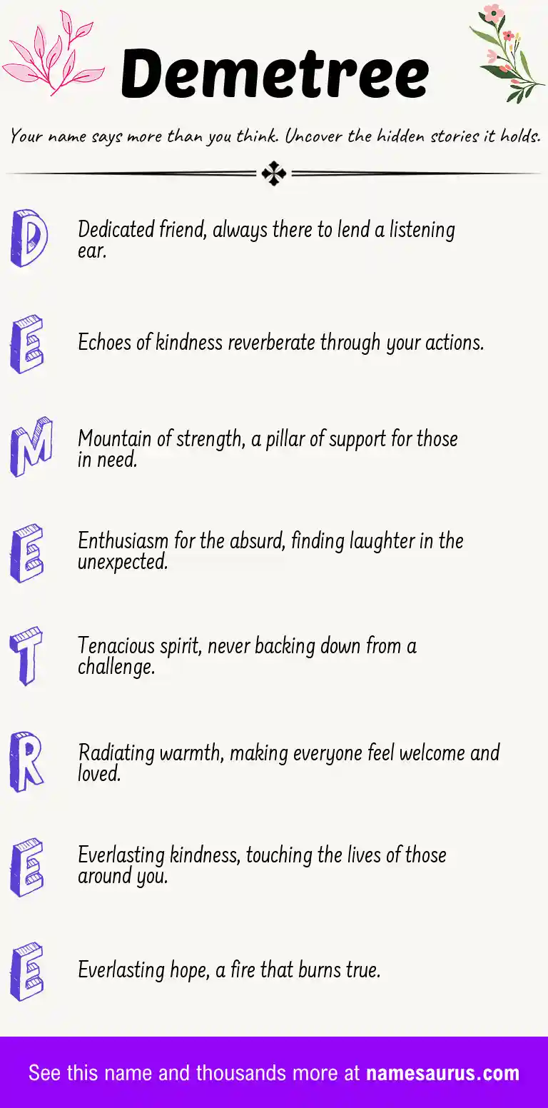 Acrostic poem about Demetree.