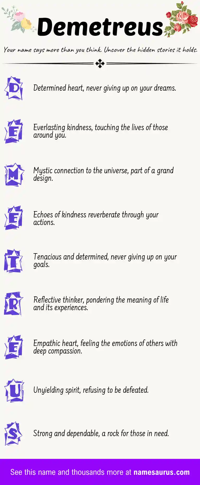 Acrostic poem about Demetreus.