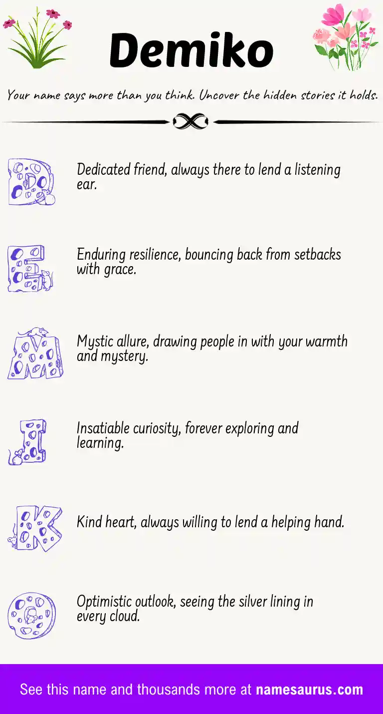 Acrostic poem about Demiko.