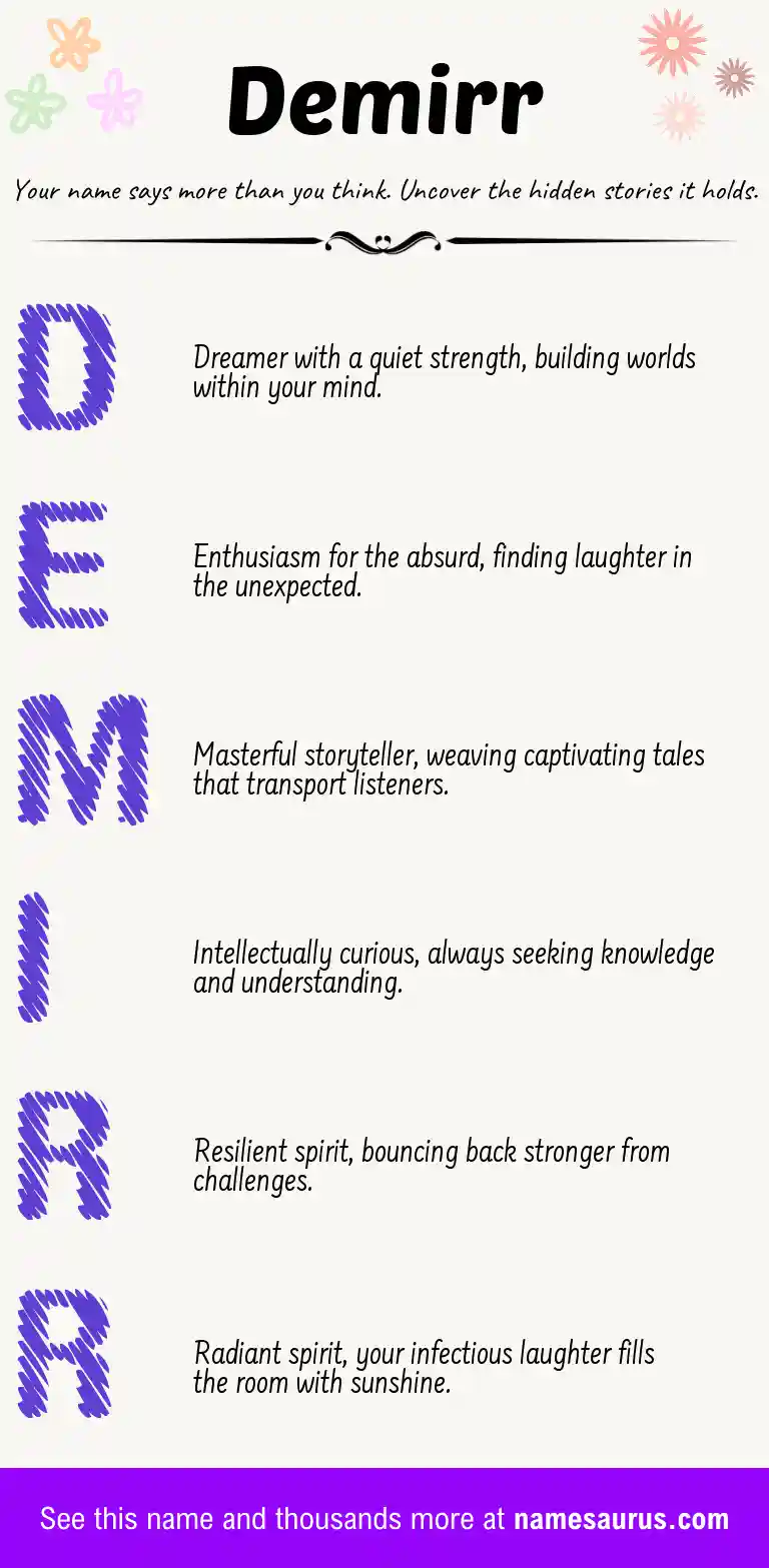 Acrostic poem about Demirr.