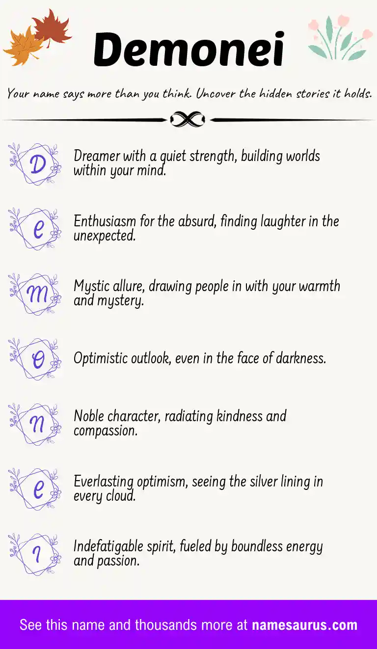 Acrostic poem about Demonei.
