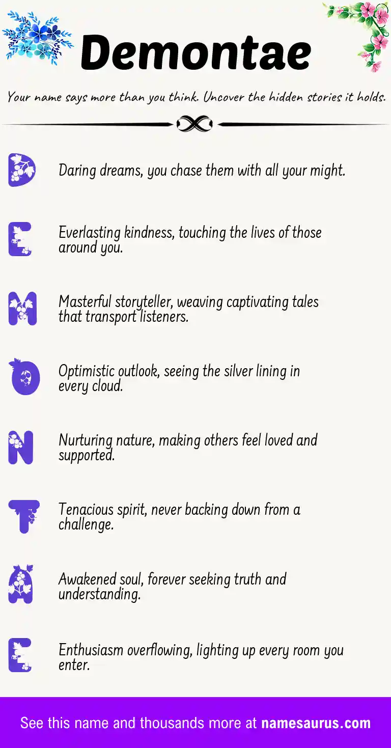 Acrostic poem about Demontae.