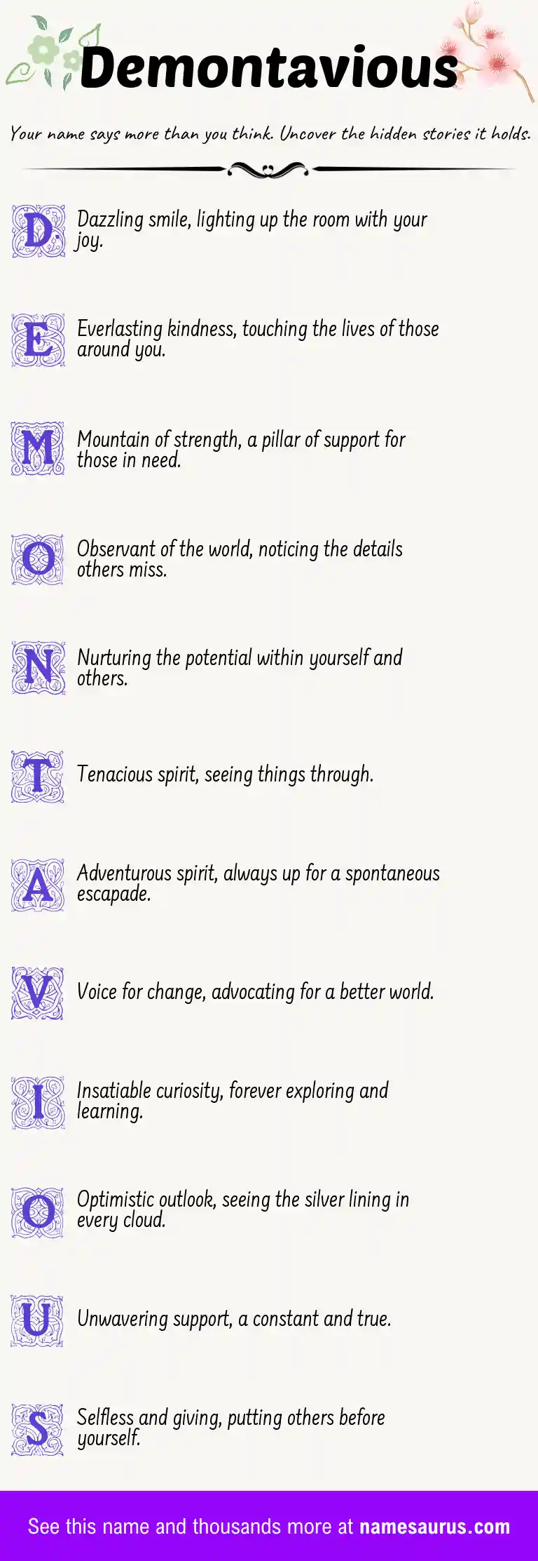 Acrostic poem about Demontavious.