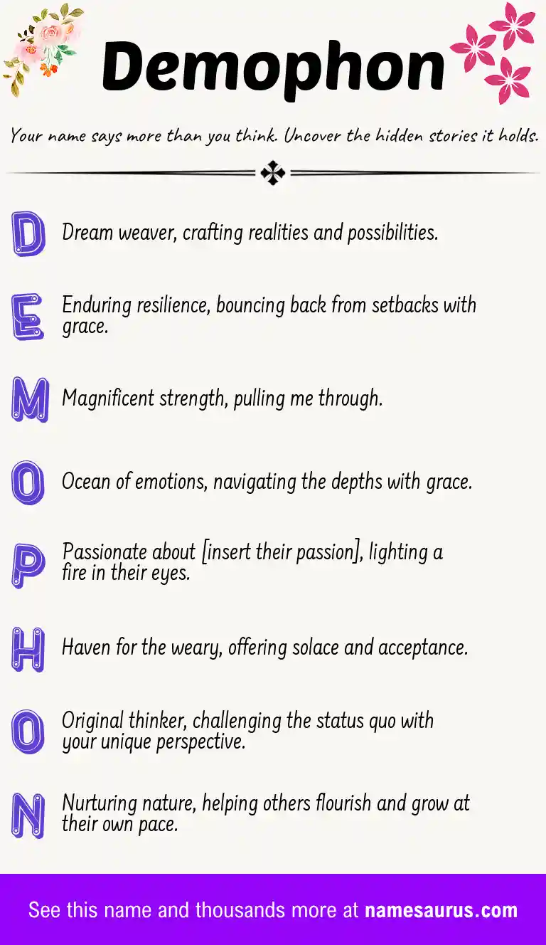 Acrostic poem about Demophon.