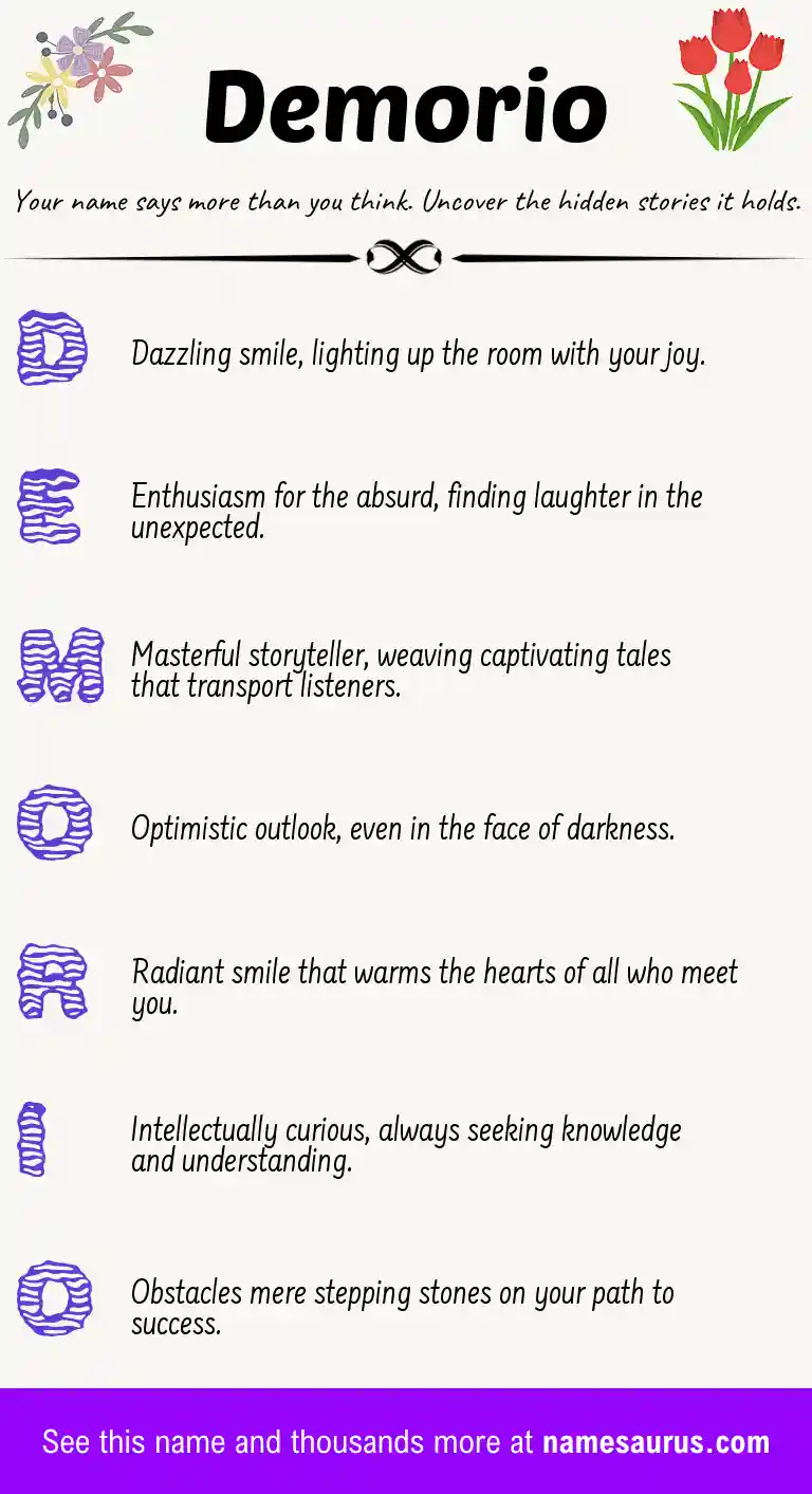 Acrostic poem about Demorio.