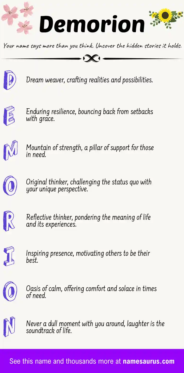 Acrostic poem about Demorion.