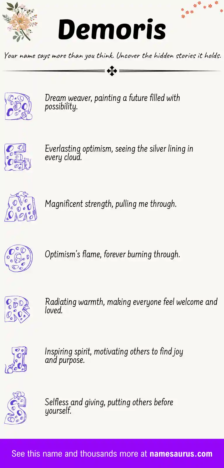 Acrostic poem about Demoris.