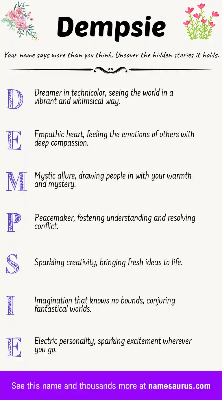 Acrostic poem about Dempsie.