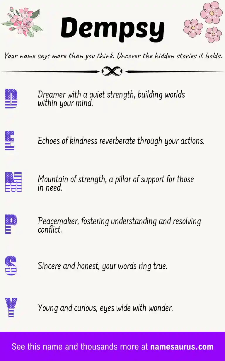 Acrostic poem about Dempsy.