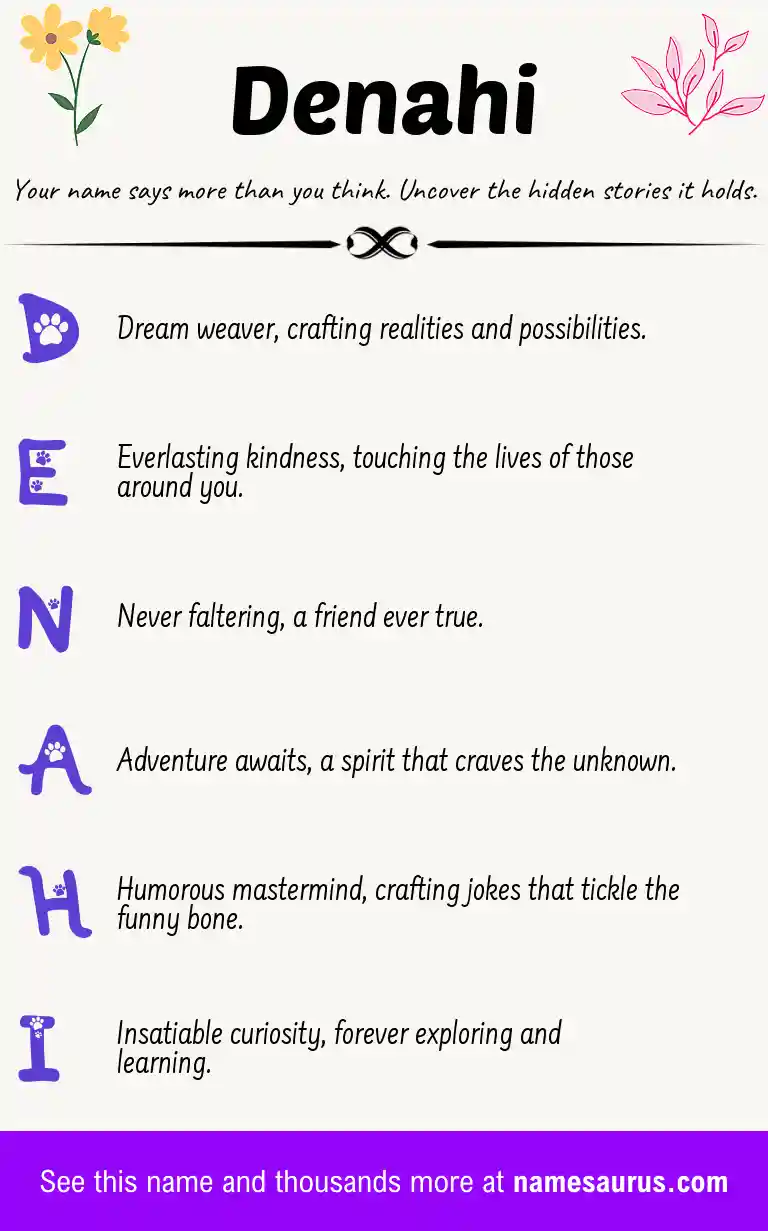 Acrostic poem about Denahi.