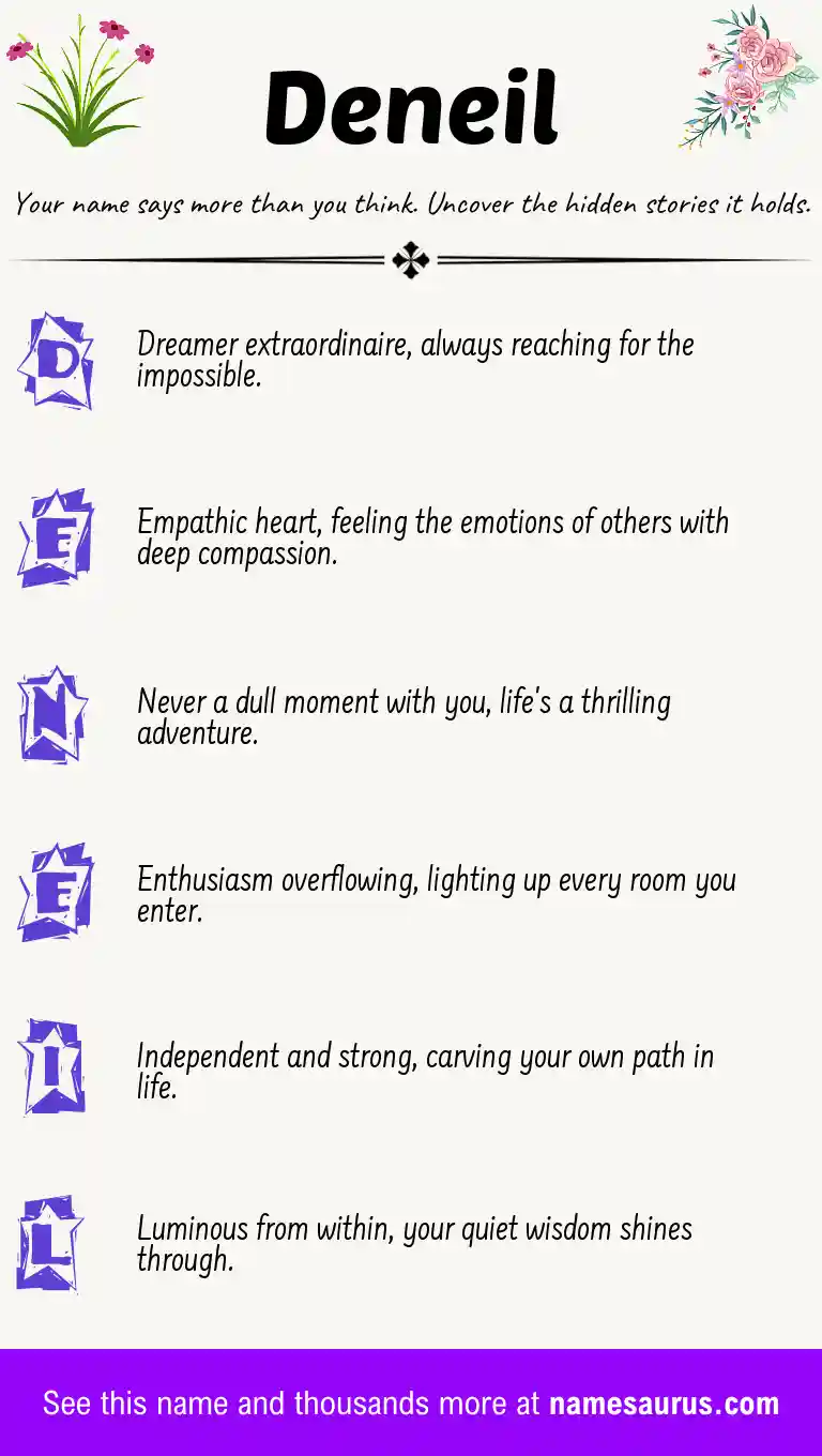 Acrostic poem about Deneil.
