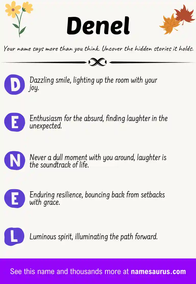 Acrostic poem about Denel.