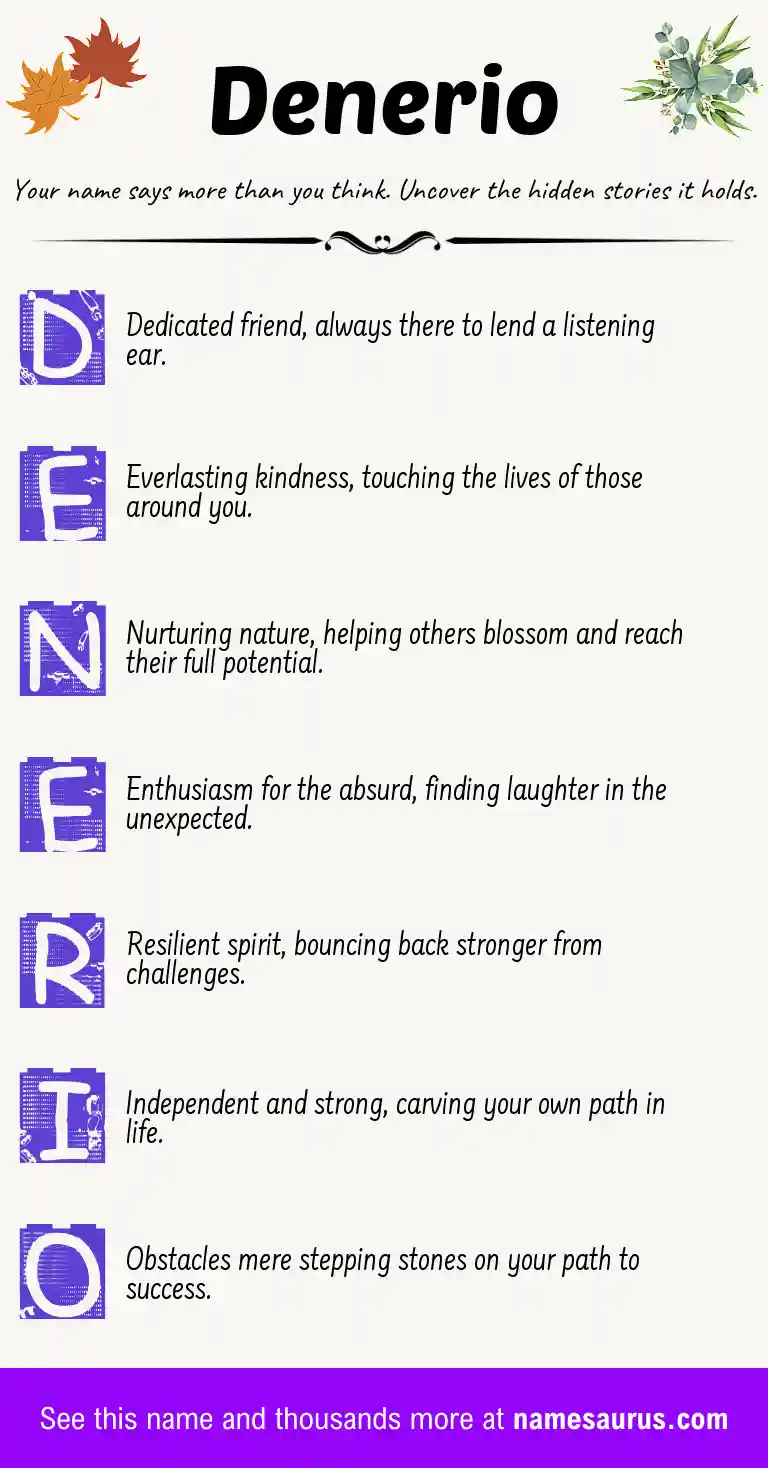 Acrostic poem about Denerio.
