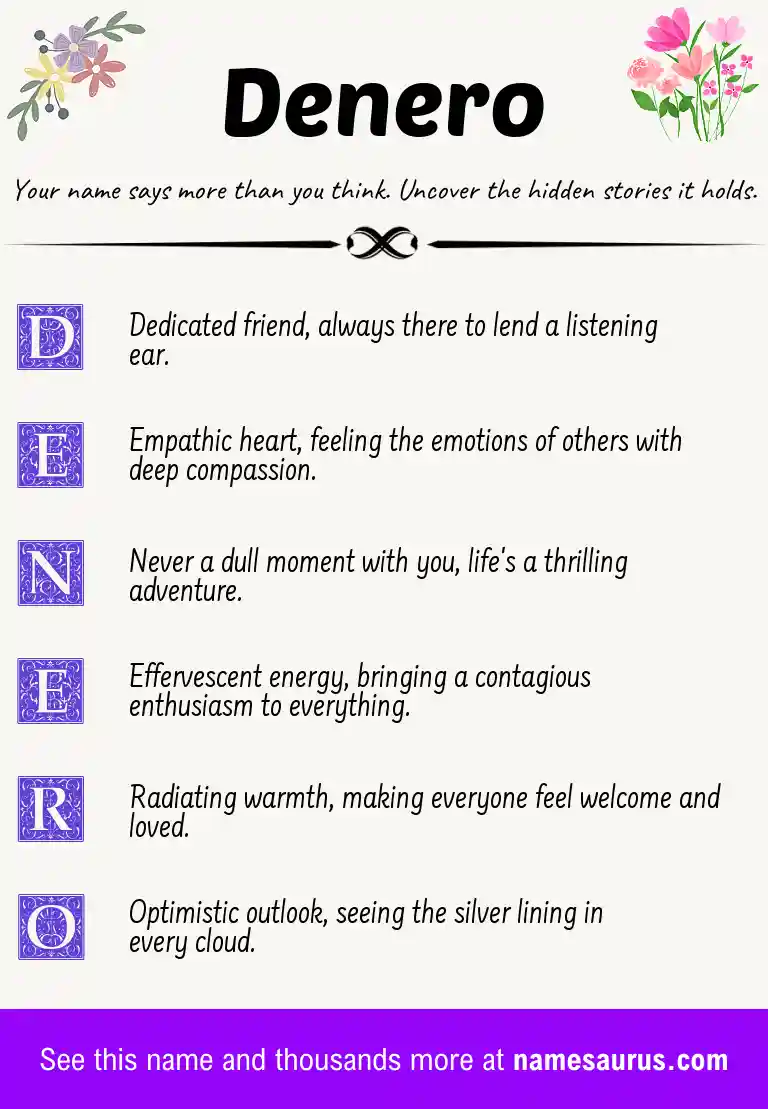 Acrostic poem about Denero.