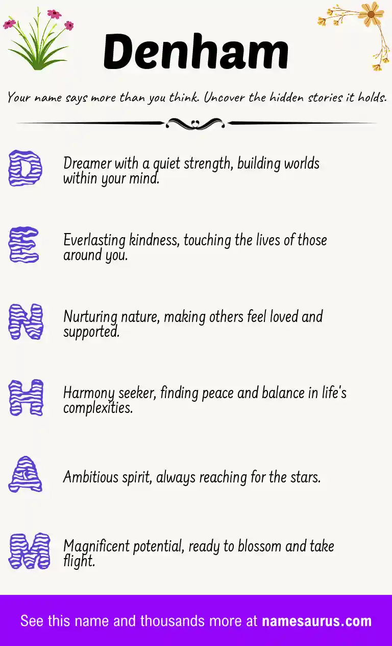 Acrostic poem about Denham.