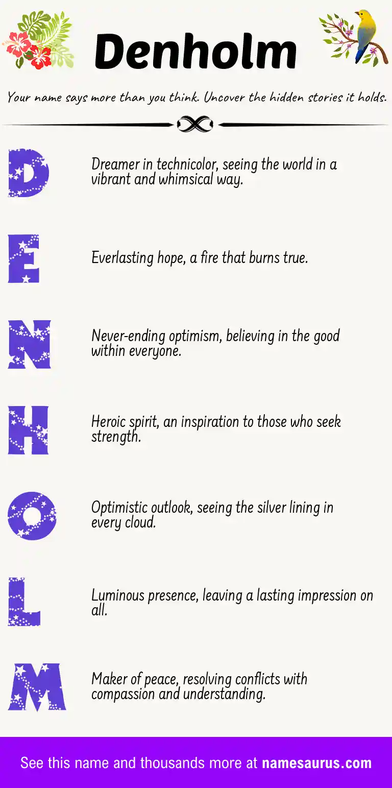 Acrostic poem about Denholm.