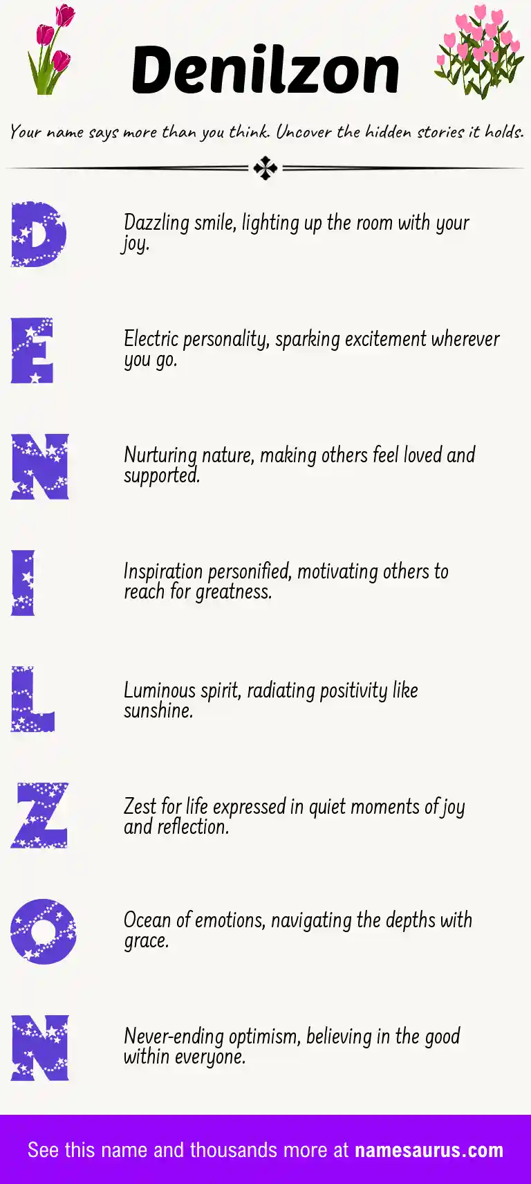 Acrostic poem about Denilzon.