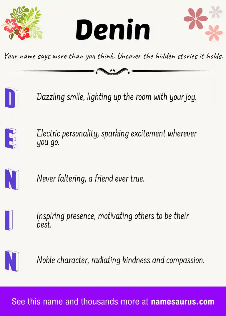 Acrostic poem about Denin.