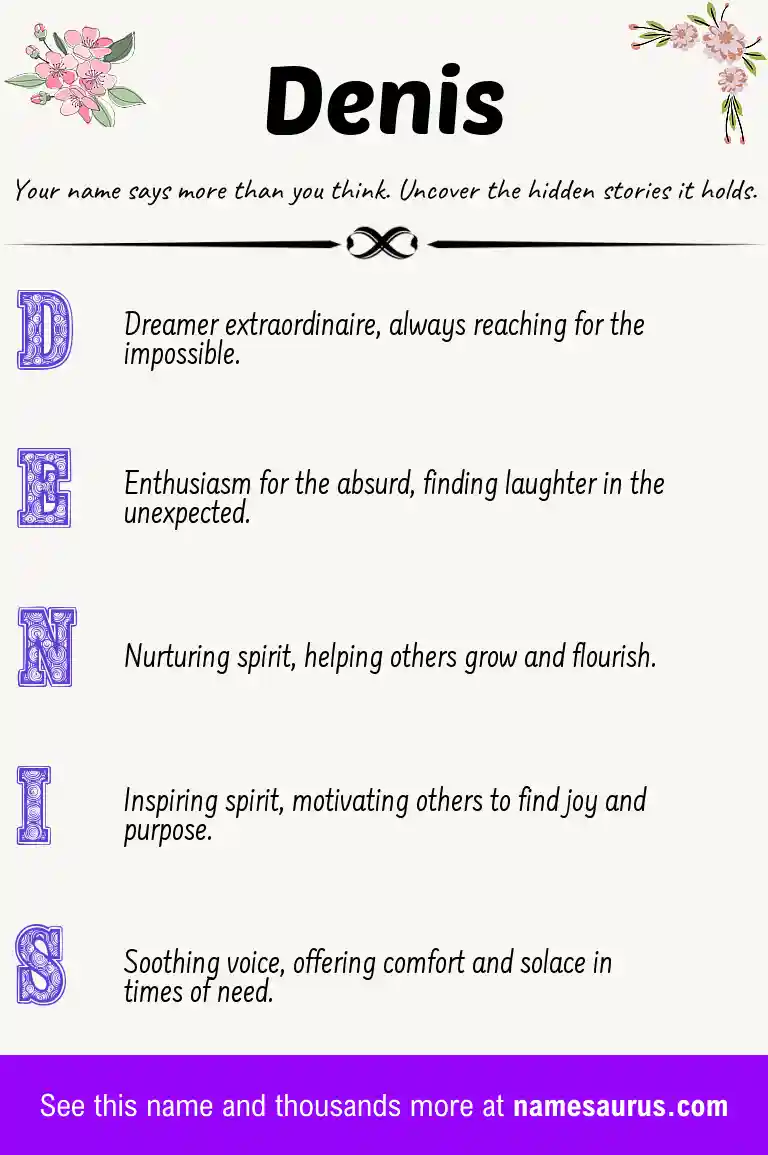 Acrostic poem about Denis.
