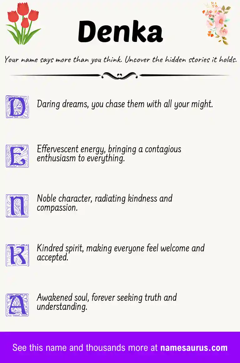 Acrostic poem about Denka.
