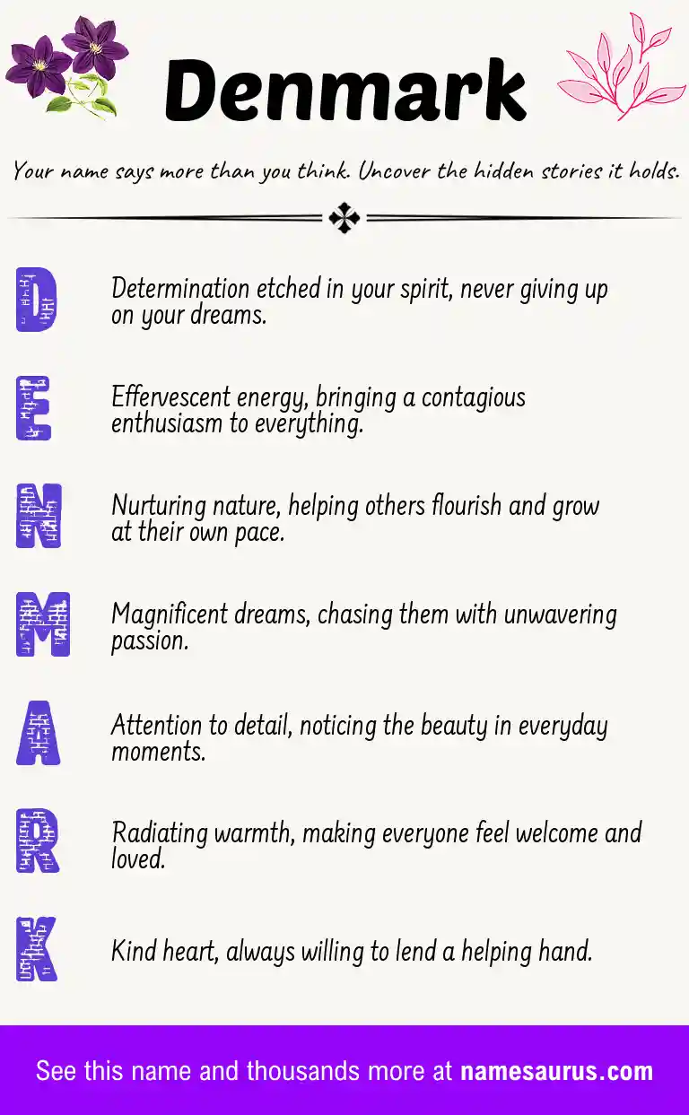 Acrostic poem about Denmark.