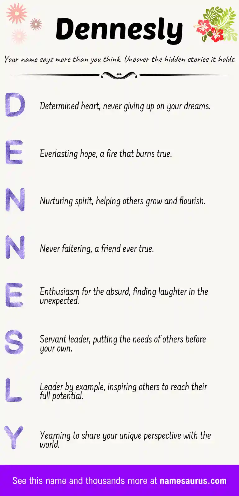 Acrostic poem about Dennesly.