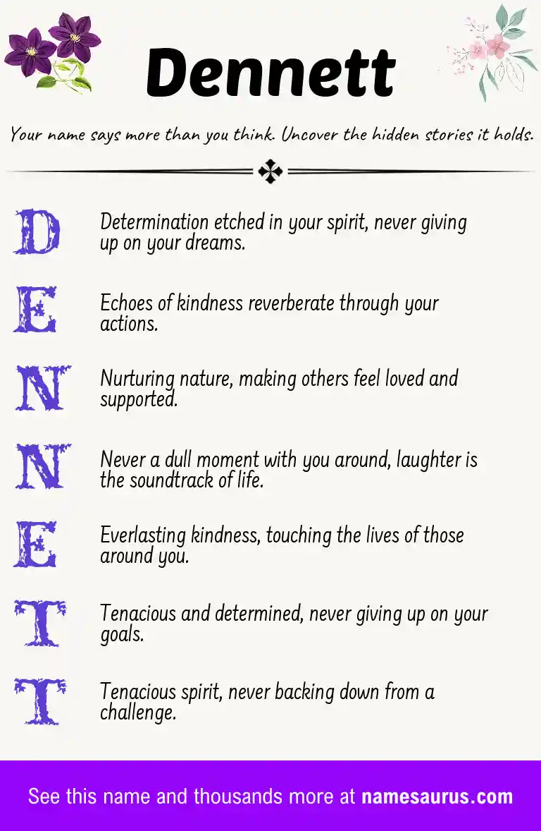 Acrostic poem about Dennett.