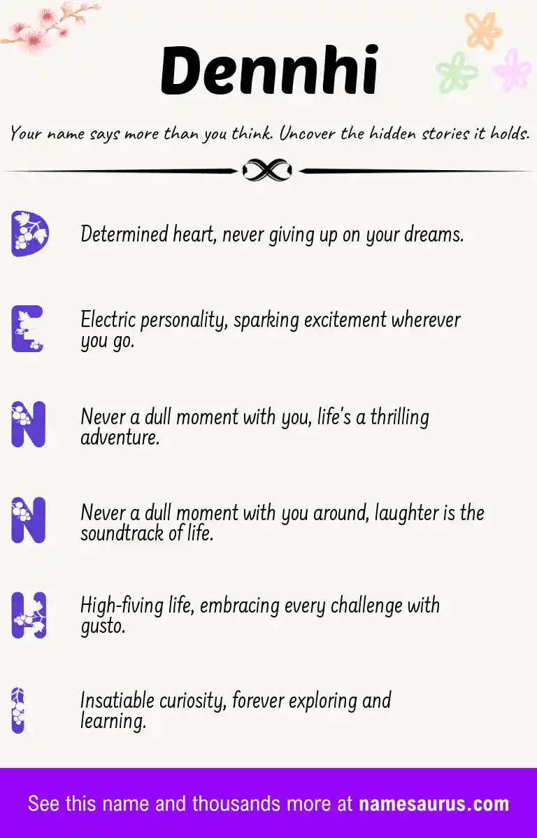 Acrostic poem about Dennhi.