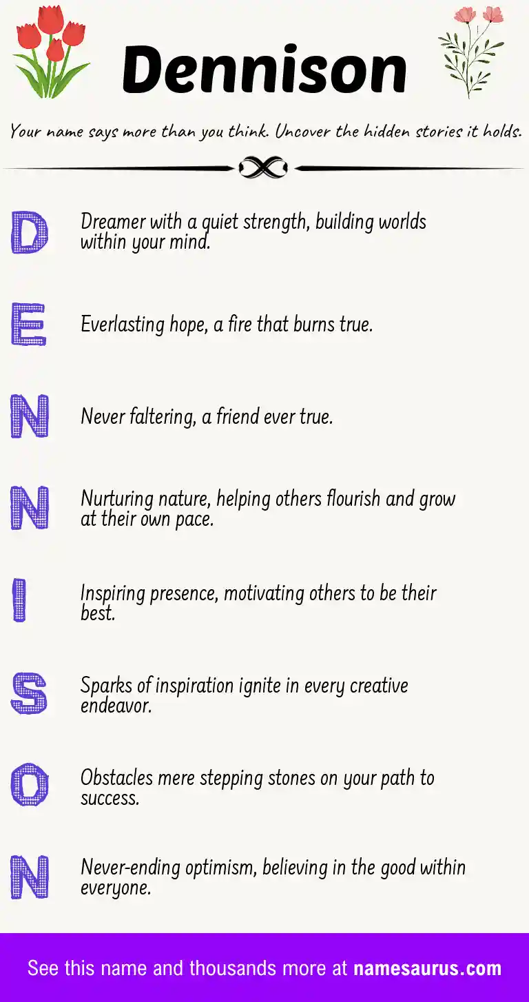 Acrostic poem about Dennison.