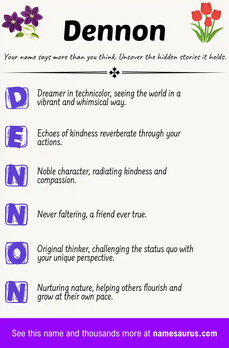Acrostic poem about Dennon.