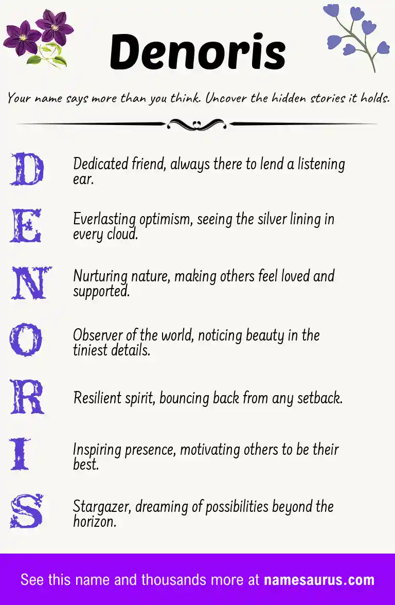 Acrostic poem about Denoris.