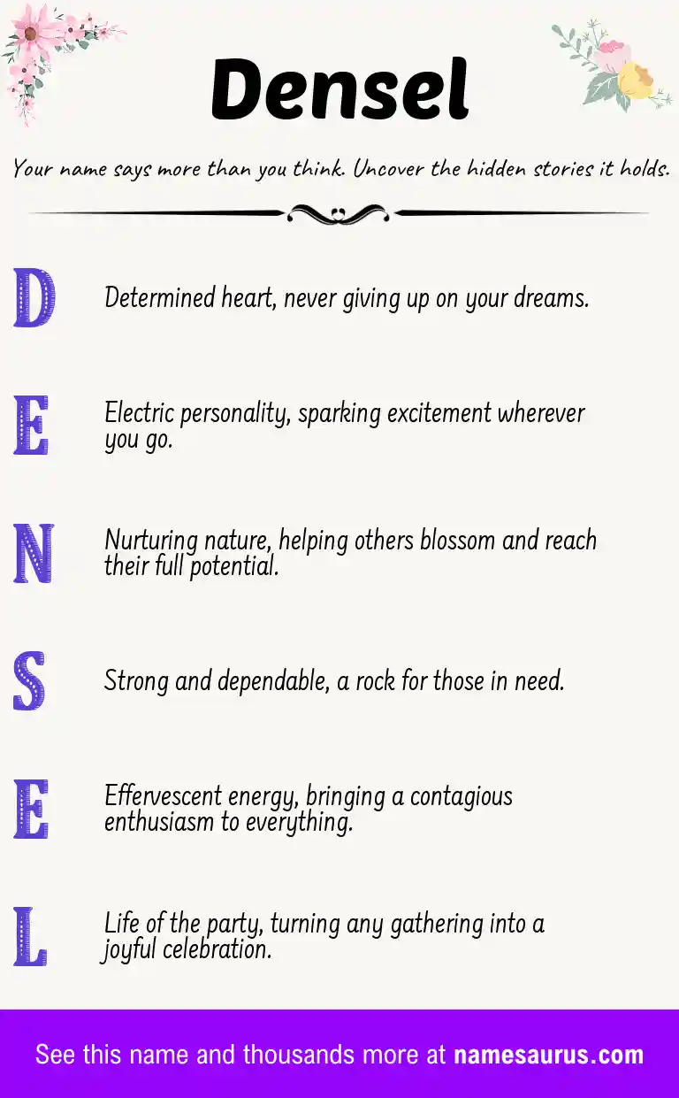 Acrostic poem about Densel.