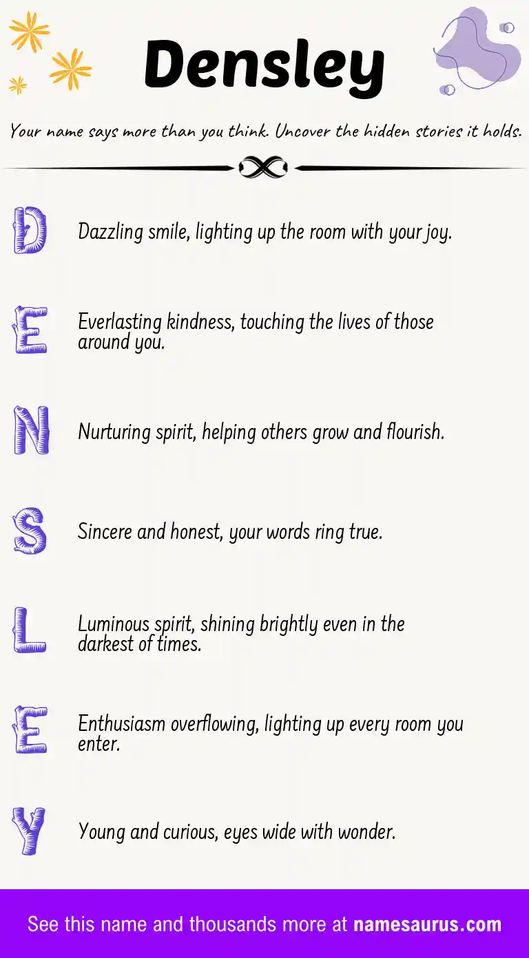 Acrostic poem about Densley.