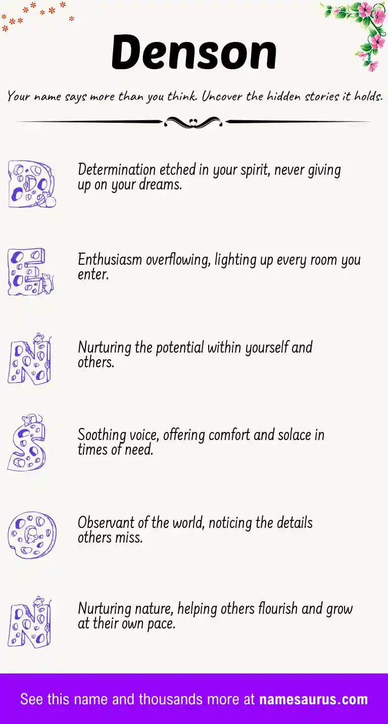 Acrostic poem about Denson.